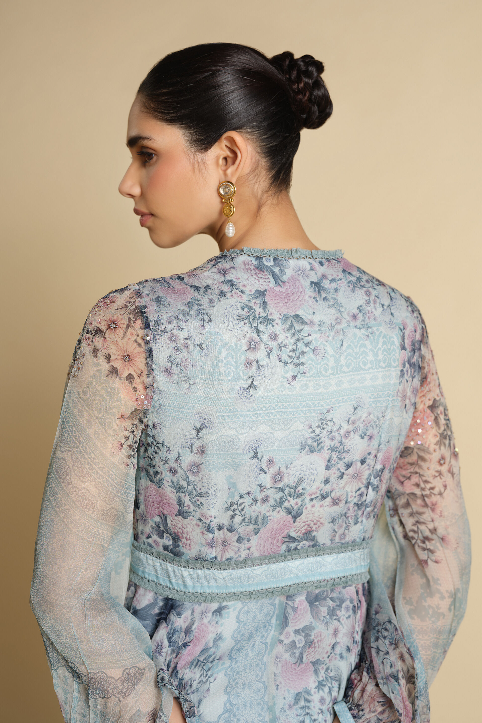 Juri Printed Kaftan - Powder Blue, Powder Blue, image 5